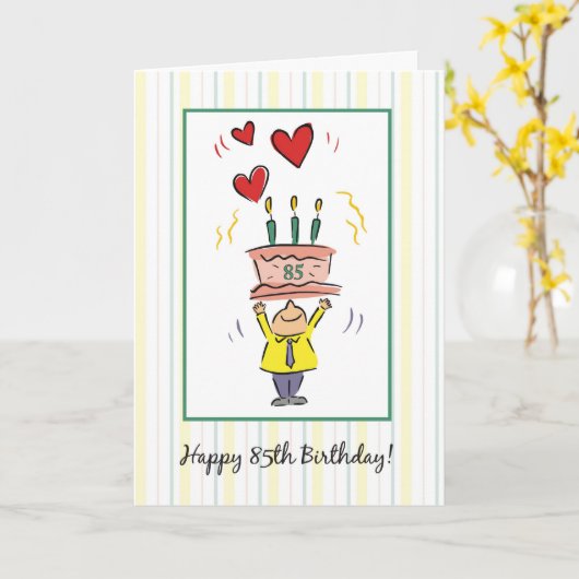 Carte 85e anniversaire (Fleur jaune)