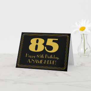 Carte 85e anniversaire : Art Déco Inspiré Look "85" & No