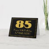 Carte 85e anniversaire : Art Déco Inspiré Look "85" & No (Devant)