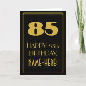 Carte 85e anniversaire - Art Déco Inspiré Look "85" & No (Devant)