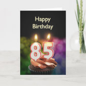 Carte 85e anniversaire avec bougies (Devant)
