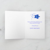 Carte 85e anniversaire avec carrés abstraits. (Intérieur)