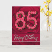 Carte 85e anniversaire avec roses et feuilles (Fleur jaune)