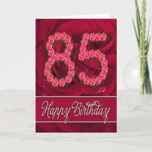 Carte 85e anniversaire avec roses et feuilles