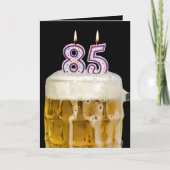 Carte 85e anniversaire Bière en noir (Devant)