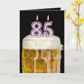 Carte 85e anniversaire Bière en noir (Fleur jaune)