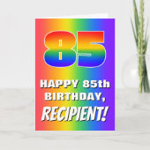 Carte 85e anniversaire : coloré, amusant Motif arc-en-ci (Devant)
