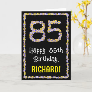 Carte 85e anniversaire : Floral Flowers Numéro, Nom pers