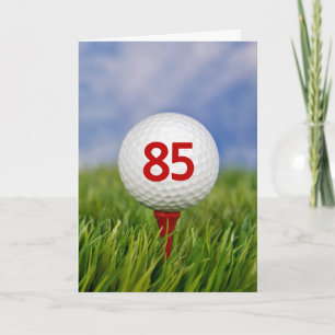 Carte 85e anniversaire Golf Ball on Red Tee