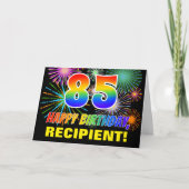 Carte 85e anniversaire : Gras, Amusants, Feu d'artifice, (Devant)