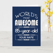 Carte 85e Anniversaire Mondes Meilleur Fabuleux Bleu Fon (Fleur jaune)