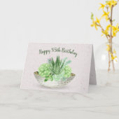 Carte 85e anniversaire Plante successeur sur Terrazzo (Fleur jaune)