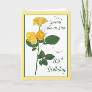 Carte 85e anniversaire Rose, belle-soeur