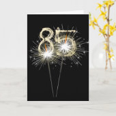 Carte 85e anniversaire Sparklers en noir (Fleur jaune)