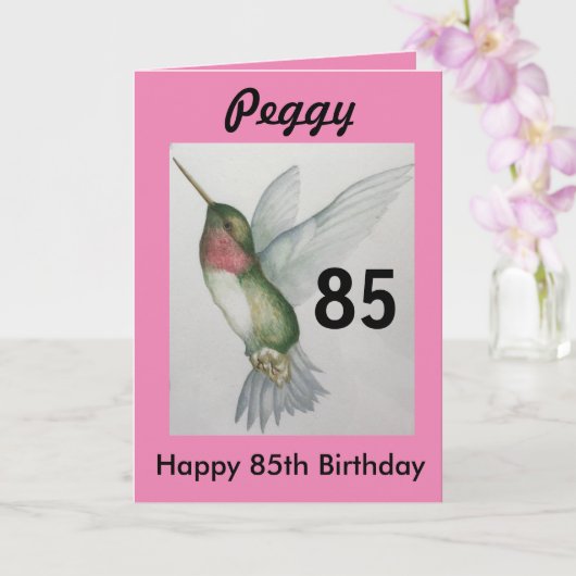 Carte 85e anniversaire Sweet Joli colibri (Orchidée)