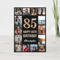 85e Joyeux Anniversaire noir et or Collage photo