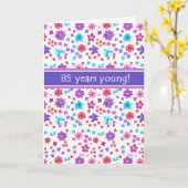 Carte 85th anniversaire spécifique à l'âge floral (Fleur jaune)