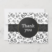 Carte 85th Thank You: Black/White Number Pattern (Devant)