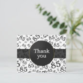 Carte 85th Thank You: Black/White Number Pattern (Debout devant)