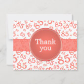 Carte 85th Thank You: Coral/White Number Pattern (Devant)