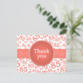 Carte 85th Thank You: Coral/White Number Pattern (Debout devant)