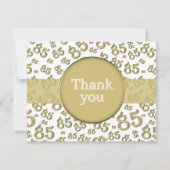 Carte 85th Thank You: Gold/White Number Pattern (Devant)