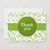 Carte 85th Thank You: Green/White Number Pattern (Devant)