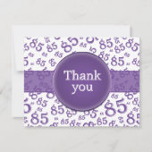 Carte 85th Thank You: Purple/White Number Pattern (Devant)