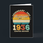 Carte 86 Year Old Awesome Since 1936 86th Birthday Gift<br><div class="desc">Birthday Design For anyone who's horoscope say difficult & Stubborn But totally worth.Wear it with pride at work,  school gym perfect to pair with shorts,  leggings or jeans for a casual yet trendy Look</div>