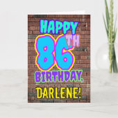 Carte 86e anniversaire - Amusant, Graffiti urbain inspir (Devant)