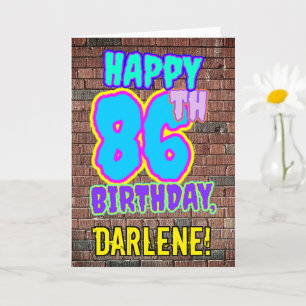 Carte 86e anniversaire - Amusant, Graffiti urbain inspir
