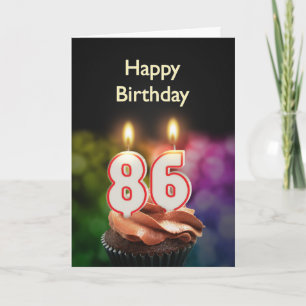 Carte 86e anniversaire avec bougies