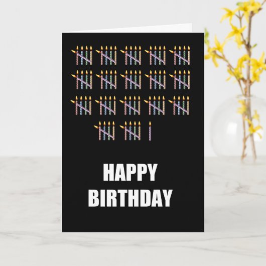 Carte 86e anniversaire avec bougies (Fleur jaune)