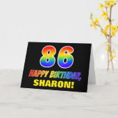 Carte 86e anniversaire : Bold, amusant, simple, arc-en-c (Fleur jaune)