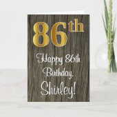 Carte 86e anniversaire : Elégant look d'or Faux #, Faux (Devant)