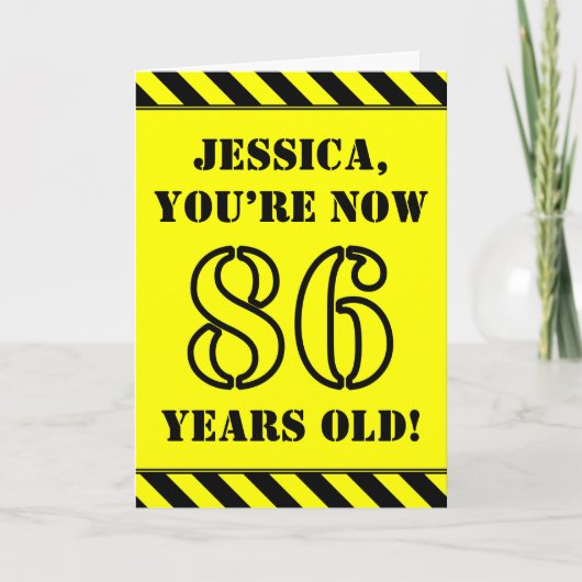 Carte 86e anniversaire : Jeu de style graphique, Nom per (Devant)