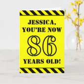 Carte 86e anniversaire : Jeu de style graphique, Nom per (Fleur jaune)