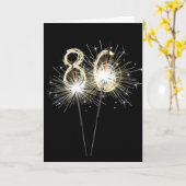 Carte 86e anniversaire Sparklers en noir (Fleur jaune)