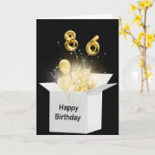 Carte 86e Ballons d'anniversaire en boîte blanche (Fleur jaune)