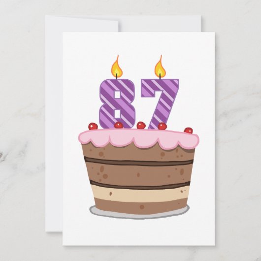 Carte 87 ans sur le gâteau d'anniversaire (Devant)