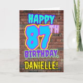 Carte 87e anniversaire - Amusant, Graffiti urbain inspir (Devant)