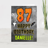 Carte 87e anniversaire : Eerie Halloween Thème + Nom per (Devant)