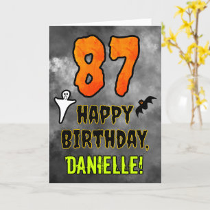 Carte 87e anniversaire : Eerie Halloween Thème + Nom per