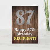 Carte 87e anniversaire : Pays inspiré par l'Ouest Look, (Devant)