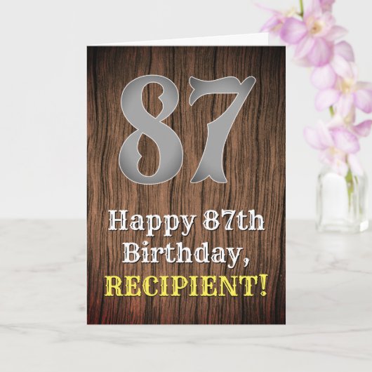 Carte 87e anniversaire : Pays inspiré par l'Ouest Look, (Orchidée)