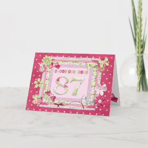 Carte 87ème anniversaire style scrapbooking