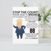 Carte 88 ans Trump heureux anniversaire présent drôle (Debout devant)