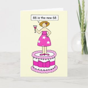 Carte 88e anniversaire 88 est la Nouvelle Dame de Cartoo