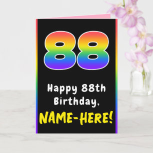 Carte 88e anniversaire : Arc-en-ciel coloré # 88, Nom pe