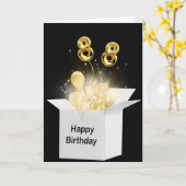 Carte 88e anniversaire Ballons en boîte blanche (Fleur jaune)